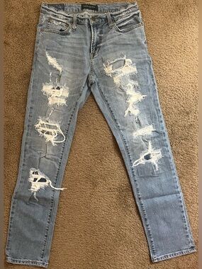 Aeropostale Light Blue Distressed Skinny Jeans
